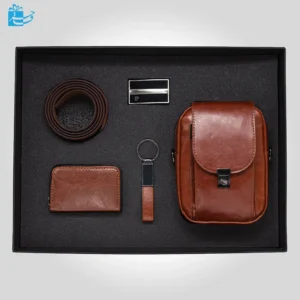 ست هدیه مدیریتی چرم زرشکی