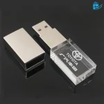 فلش مموری کریستالی مستطیل با LED و لیزر 3بعدی