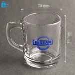 لیوان تبلیغاتی شیشه ای دسته دار (بدنه شفاف)