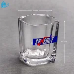 شات شیشه ای شفاف کوچک مربعی 200