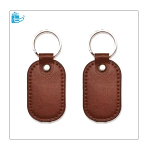Shiny leather promotional keychain-2129