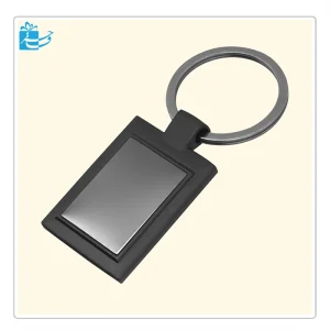 جاکلیدی فلزی مشکی مستطیل تخت با پلاک