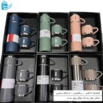 فلاسک وکیوم یونیک با ۳ لیوان و جعبه کادویی