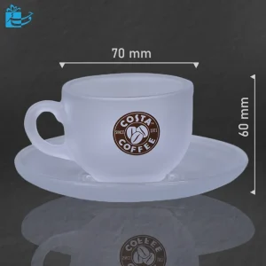 فنجان نعلبکی چایخوری گرد بدنه یخی340