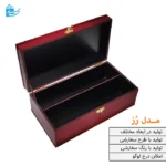 جعبه شیک چوبی قرمز برای دمنوش و تی‌بگ طرح رز