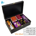 جعبه چوبی لوکس ویژه تنقلات طرح تارا