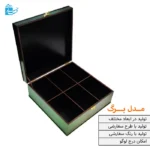 جعبه چوبی شیک با طرح برگ مناسب دمنوش و خشکبار