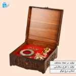 جعبه پذیرایی و هدیه چوبی مربع مناسب هدیه
