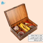 جعبه پذیرایی BF014G – چوبی با طرح کاشی
