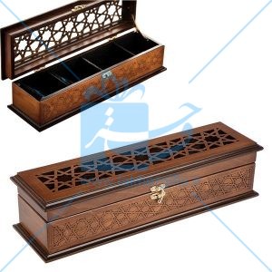 جعبه پذیرایی چوبی تک ردیف 4خانه خاطره-کدBT013