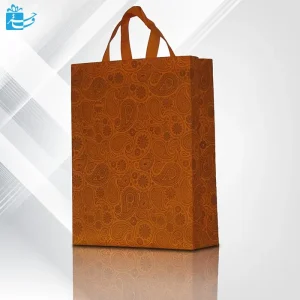 ساک خرید باکس بگ طرح ترمه دسته بندی زرد نارنجی