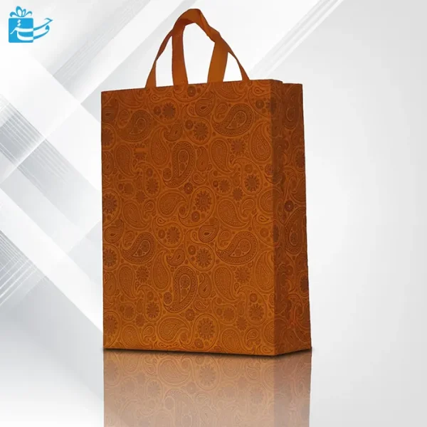 ساک خرید باکس بگ طرح ترمه دسته بندی زرد نارنجی