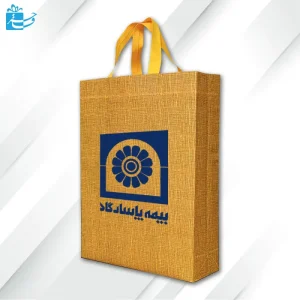 ساک پارچه ای طرح کتان زرد 40×30 عمودی