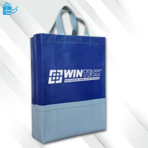 ساک پارچه ای 3 طرف کاست40*30 آبی نقره ای