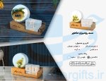 خرید ست تقویم رومیزی تبلیغاتی پایه چوبی با آینه2732-2