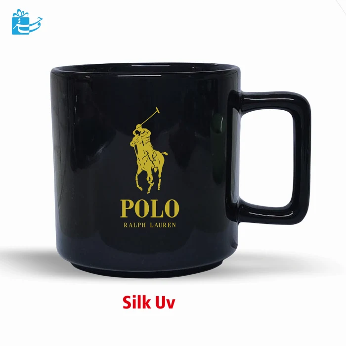 ماگ سرامیکی دسته دار تمام مشکی براق مدل پولو-380