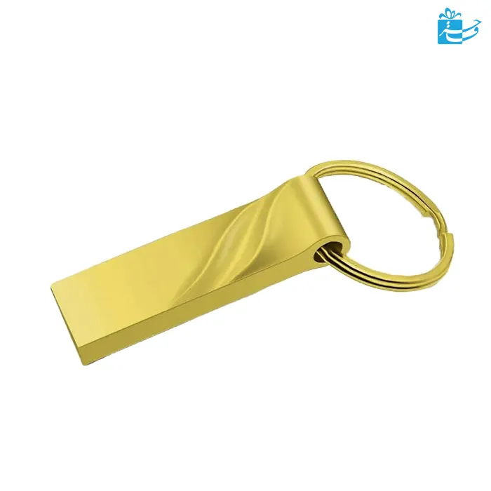 متال فلش تبلیغاتی طلایی مات با حلقه-ظرفیت 8 تا 128 گیگ