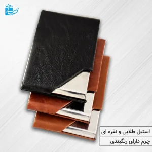 جای کارت ویزیت فلزی درب دار عمودی مشکی مدل دیورا