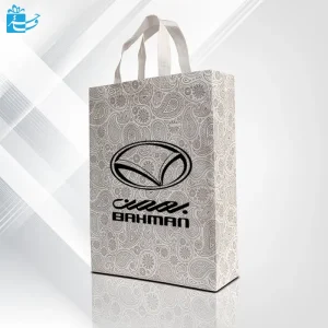 باکس بگ دور پاکت 40×30 طرح ترمه سفید طوسی