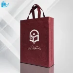 باکس بگ پارچه ای طرح ترمه زرشکی با چاپ سفید