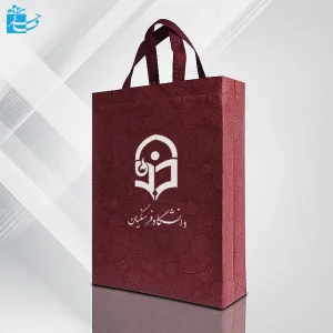 باکس بگ پارچه ای طرح ترمه زرشکی با چاپ سفید
