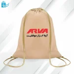 کوله پارچه ای بند دار سرجمع شو (کرم قهوه ای)
