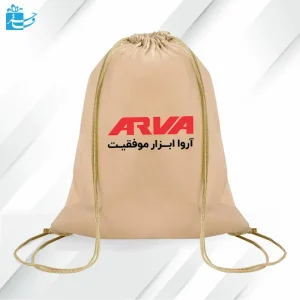 کوله پارچه ای بند دار سرجمع شو (کرم قهوه ای)