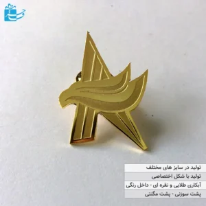 Gold magnet back badge
