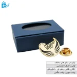Gold metal chest badge with precise cutting