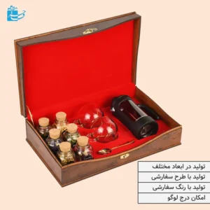 جعبه هدیه چوبی با نقش گل و مرغ