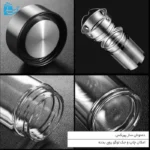 نمای نزدیک دمنوش‌ساز پیرکس با دماسنج نمایش دما