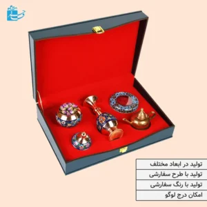 نمای کامل جعبه چوبی با طرح نگارگری