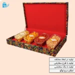 جعبه هدیه روکش پارچه طرح ترمه