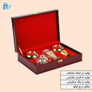 نمای باز شده جعبه چوبی مدل مینا