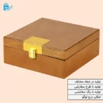 جعبه چوبی مربع به همراه قفل چوبی